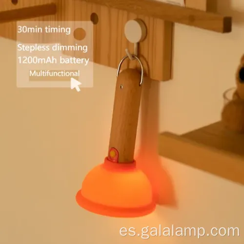 Luz de la noche de inodoro de madera elegante con diseño único